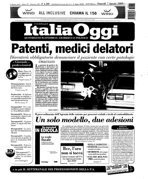 Italia oggi : quotidiano di economia finanza e politica